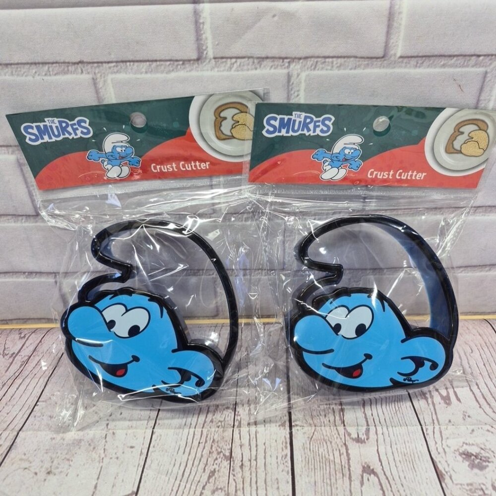 The Smurfs Blue Plastic Fun Shape Bread Crust Cutter, Lot Of 2